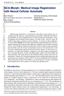 NCA-Morph: Medical Image Registration with Neural Cellular Automata