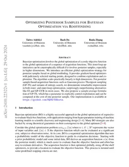 Optimizing Posterior Samples for Bayesian Optimization via Rootfinding