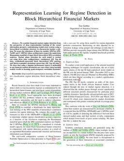 Representation Learning for Regime detection in Block Hierarchical
  Financial Markets
