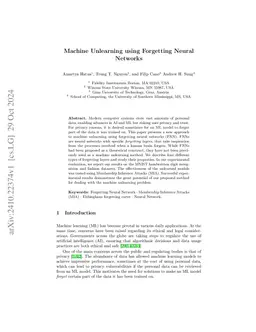 Machine Unlearning using Forgetting Neural Networks