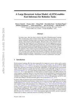 A Large Recurrent Action Model: xLSTM enables Fast Inference for Robotics Tasks