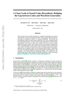 A Closer Look at Neural Codec Resynthesis: Bridging the Gap between
  Codec and Waveform Generation