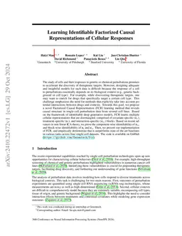 Learning Identifiable Factorized Causal Representations of Cellular
  Responses
