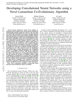Developing Convolutional Neural Networks using a Novel Lamarckian
  Co-Evolutionary Algorithm