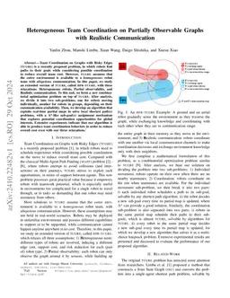 Heterogeneous Team Coordination on Partially Observable Graphs with
  Realistic Communication
