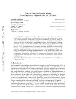 Feature Responsiveness Scores: Model-Agnostic Explanations for Recourse