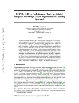 DECRL: A Deep Evolutionary Clustering Jointed Temporal Knowledge Graph
  Representation Learning Approach