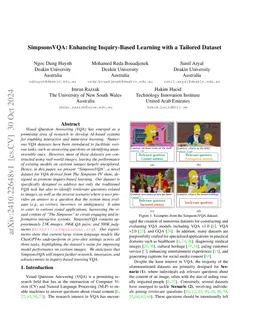 SimpsonsVQA: Enhancing Inquiry-Based Learning with a Tailored Dataset