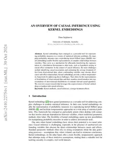 An Overview of Causal Inference using Kernel Embeddings