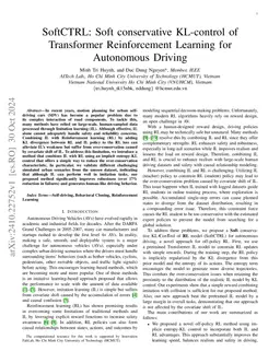SoftCTRL: Soft conservative KL-control of Transformer Reinforcement
  Learning for Autonomous Driving