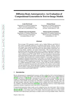 Diffusion Beats Autoregressive: An Evaluation of Compositional Generation in Text-to-Image Models