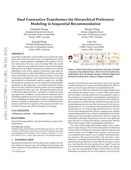 Dual Contrastive Transformer for Hierarchical Preference Modeling in
  Sequential Recommendation