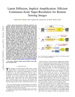 Latent Diffusion, Implicit Amplification: Efficient Continuous-Scale
  Super-Resolution for Remote Sensing Images