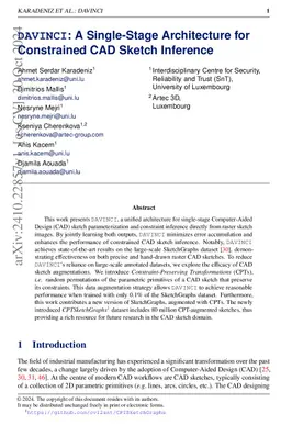 DAVINCI: A Single-Stage Architecture for Constrained CAD Sketch
  Inference