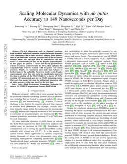 Scaling Molecular Dynamics with ab initio Accuracy to 149 Nanoseconds
  per Day