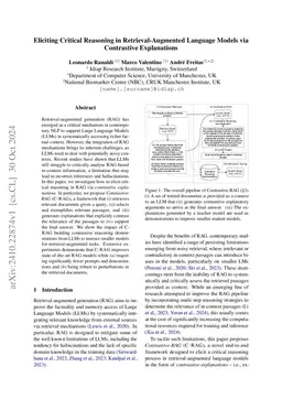 Eliciting Critical Reasoning in Retrieval-Augmented Language Models via
  Contrastive Explanations