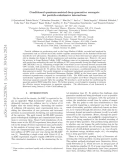Conditioned quantum-assisted deep generative surrogate for
  particle-calorimeter interactions