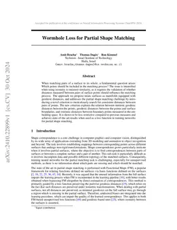 Wormhole Loss for Partial Shape Matching