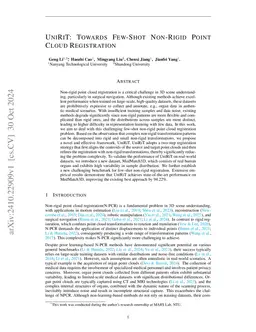 UniRiT: Towards Few-Shot Non-Rigid Point Cloud Registration