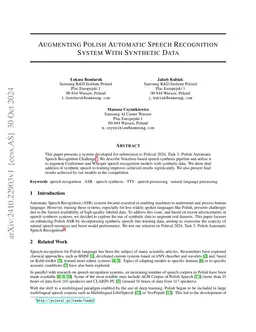 Augmenting Polish Automatic Speech Recognition System With Synthetic
  Data