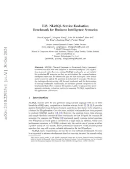 BIS: NL2SQL Service Evaluation Benchmark for Business Intelligence
  Scenarios