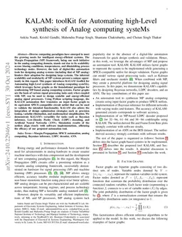 KALAM: toolKit for Automating high-Level synthesis of Analog computing
  systeMs