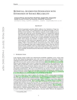 Retrieval-Augmented Generation with Estimation of Source Reliability