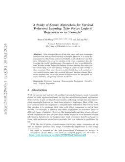 A Study of Secure Algorithms for Vertical Federated Learning: Take
  Secure Logistic Regression as an Example