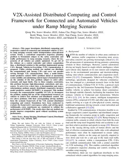 V2X-Assisted Distributed Computing and Control Framework for Connected
  and Automated Vehicles under Ramp Merging Scenario