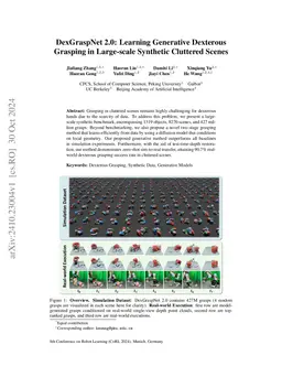 DexGraspNet 2.0: Learning Generative Dexterous Grasping in Large-scale
  Synthetic Cluttered Scenes