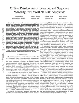 Offline Reinforcement Learning and Sequence Modeling for Downlink Link
  Adaptation