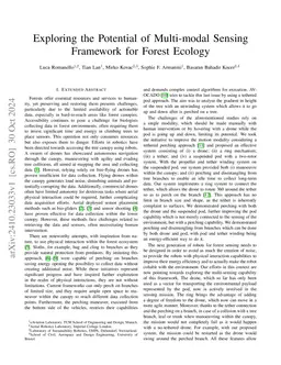 Exploring the Potential of Multi-modal Sensing Framework for Forest
  Ecology