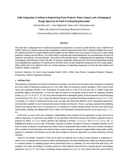 LLMs Integration in Software Engineering Team Projects: Roles, Impact,
  and a Pedagogical Design Space for AI Tools in Computing Education