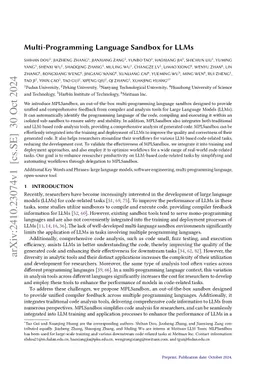 Multi-Programming Language Sandbox for LLMs