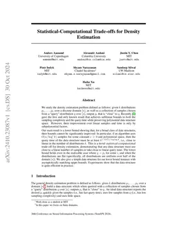 Statistical-Computational Trade-offs for Density Estimation