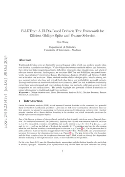 FoLDTree: A ULDA-Based Decision Tree Framework for Efficient Oblique Splits and Feature Selection