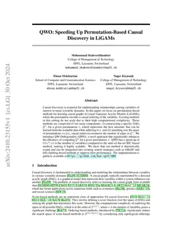 QWO: Speeding Up Permutation-Based Causal Discovery in LiGAMs