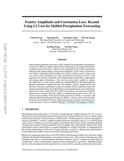 Fourier Amplitude and Correlation Loss: Beyond Using L2 Loss for
  Skillful Precipitation Nowcasting