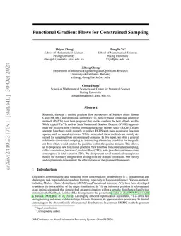 Functional Gradient Flows for Constrained Sampling