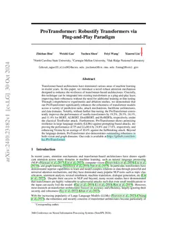 ProTransformer: Robustify Transformers via Plug-and-Play Paradigm
