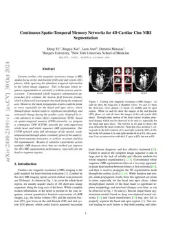 Continuous Spatio-Temporal Memory Networks for 4D Cardiac Cine MRI
  Segmentation