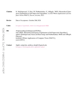 HEX: Hierarchical Emergence Exploitation in Self-Supervised Algorithms