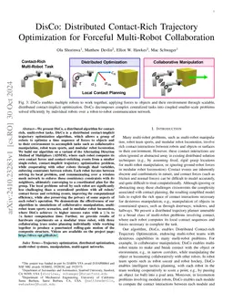 DisCo: Distributed Contact-Rich Trajectory Optimization for Forceful
  Multi-Robot Collaboration