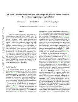 NCAdapt: Dynamic adaptation with domain-specific Neural Cellular
  Automata for continual hippocampus segmentation