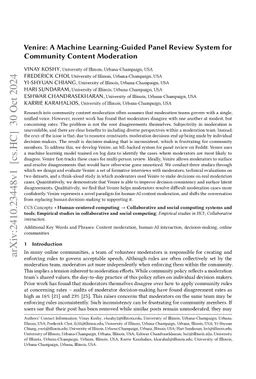 Venire: A Machine Learning-Guided Panel Review System for Community
  Content Moderation