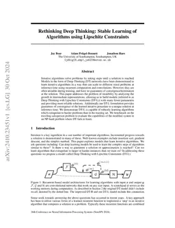 Rethinking Deep Thinking: Stable Learning of Algorithms using Lipschitz
  Constraints