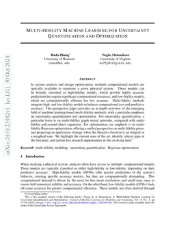 Multi-fidelity Machine Learning for Uncertainty Quantification and
  Optimization