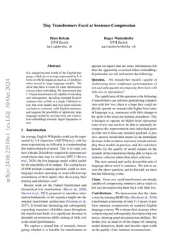 Tiny Transformers Excel at Sentence Compression