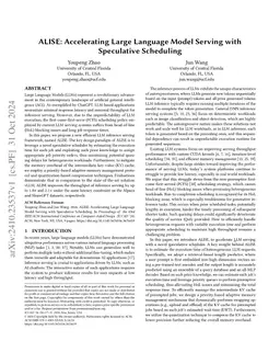 ALISE: Accelerating Large Language Model Serving with Speculative
  Scheduling