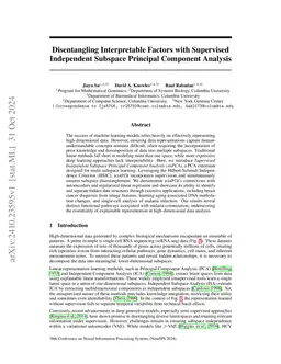 Disentangling Interpretable Factors with Supervised Independent Subspace
  Principal Component Analysis